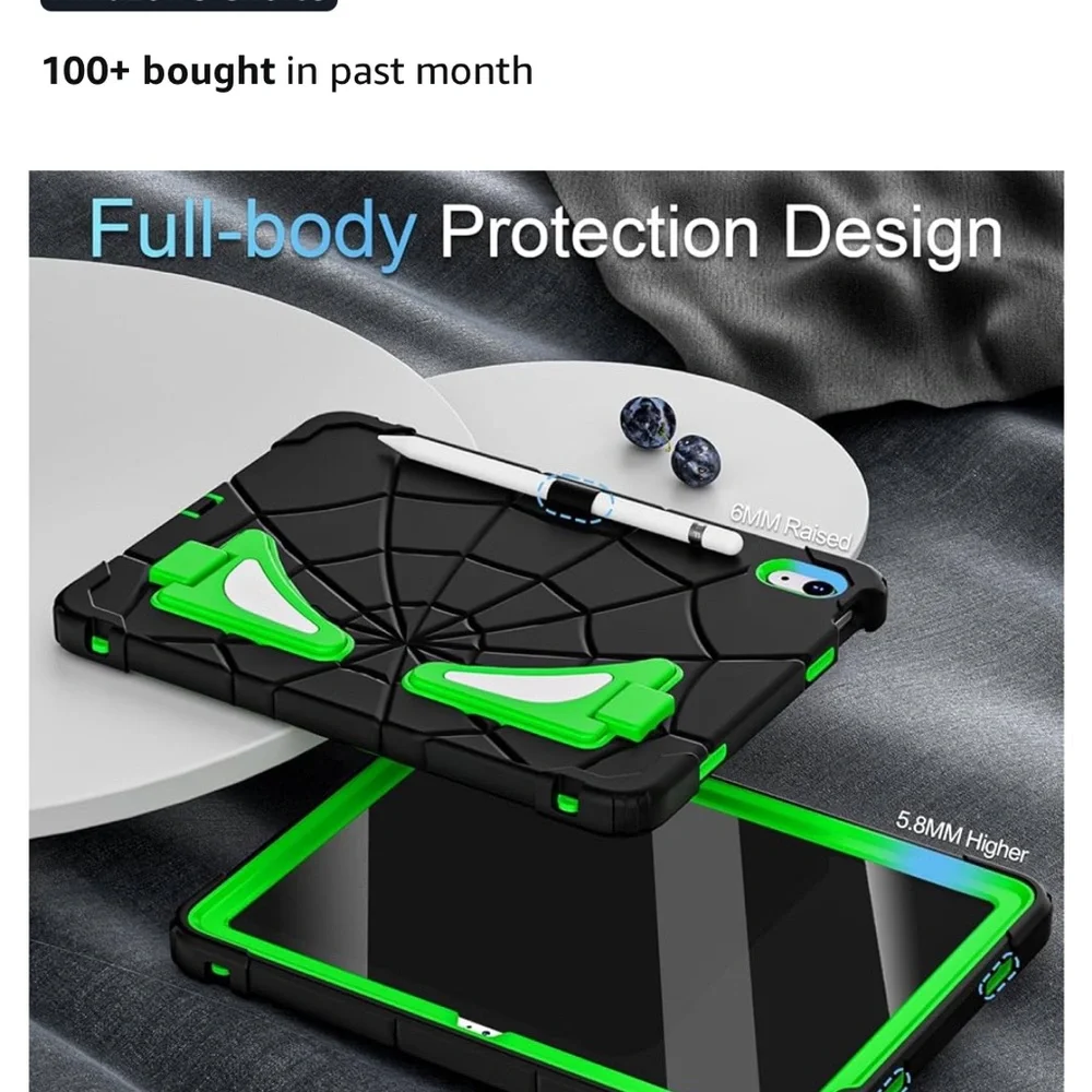 Rugged Black and Green Tablet Case